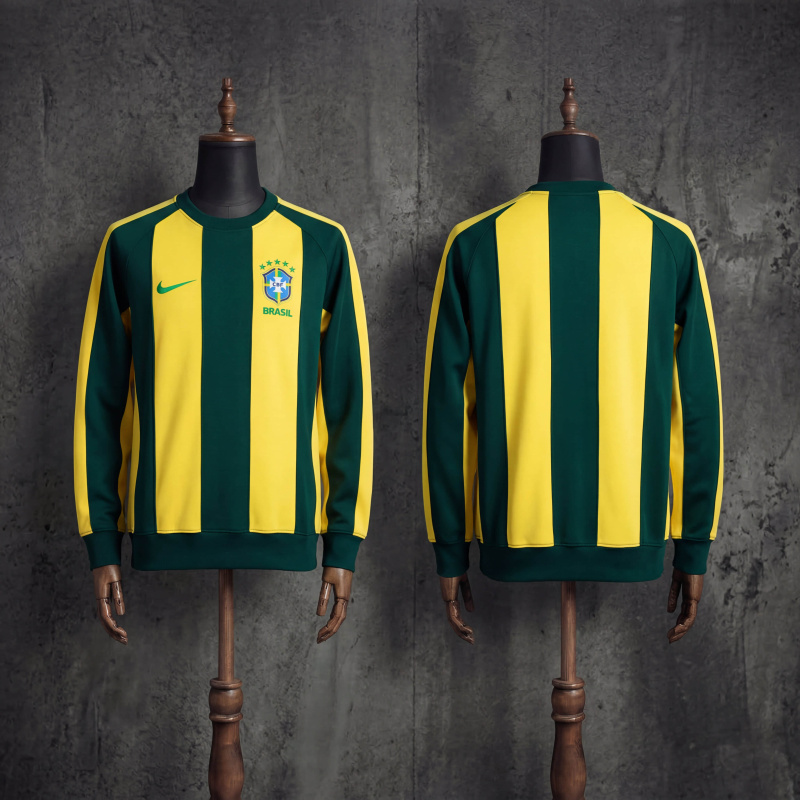 Brazil Long-sleeved Sweatshirt - Yellow & Green M-3XL