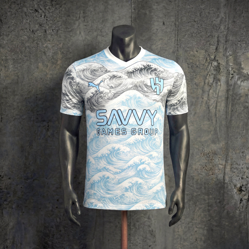 Player Al Hilal SFC Wave Pattern 2026 Jersey Sizes S-XXL