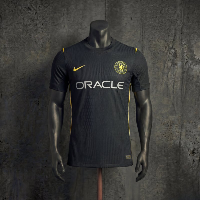 Player Chelsea Black Gold Training 2026 Jersey Sizes S-XXL