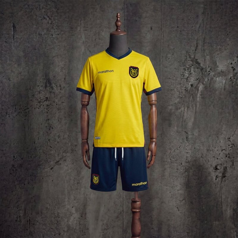 Kids kit Ecuador home FIFA World Cup 2026 jersey sizes 16-28