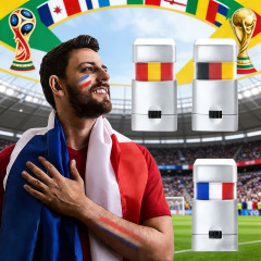 World Cup fan tricolor face paint, oil-based face paint.