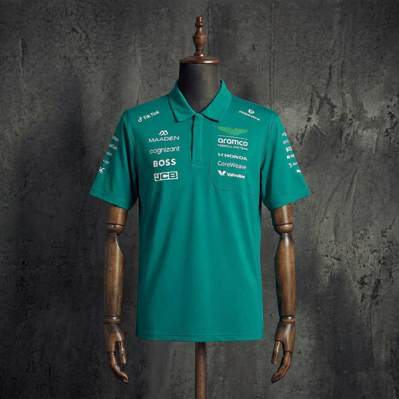 Aston Martin F1 Team 2026 Green Fan Edition Polo, Formula 1 Racing Short Sleeve Top S-5XL
