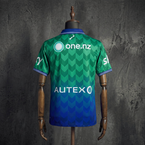 New Zealand Warriors 2026 Pre-Season NRL Rugby Jersey, Green Blue Chevron Gradient Top S-5XL
