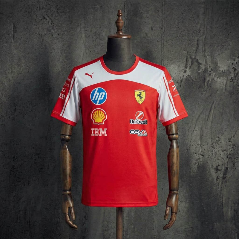 Scuderia Ferrari F1 Red Team Tee, Formula 1 Racing Short Sleeve Casual T-Shirt S-5XL