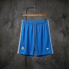 Real Madrid x adidas Originals blue striped shorts, sizes S-XXL