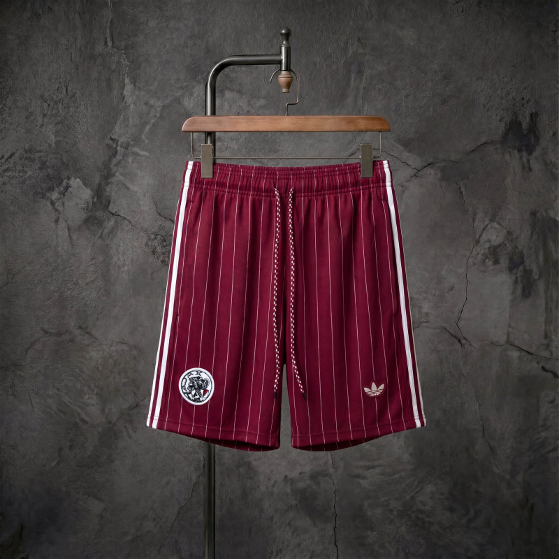 Ajax x adidas Originals red striped shorts, sizes S-XXL