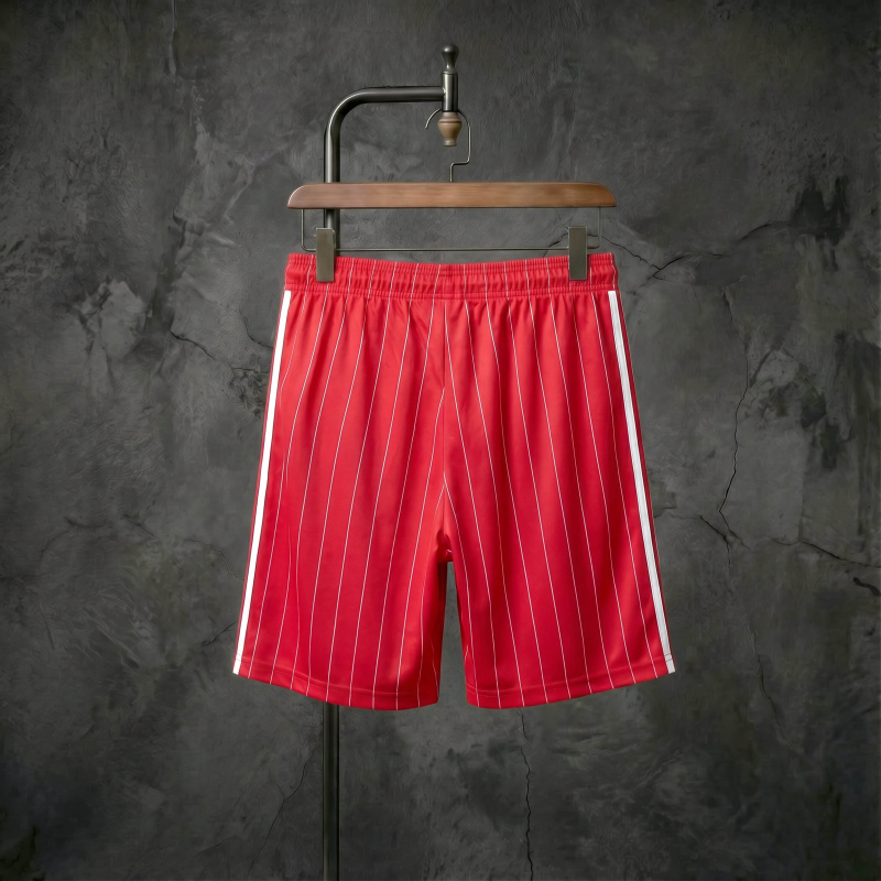 Manchester United x adidas Originals Red Pinstripe Shorts, sizes S-XXL