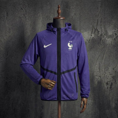 France 2026 World Cup Light Purple Plaid Hooded Training Jacket, S-XXL