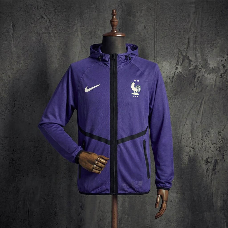 France 2026 World Cup Light Purple Plaid Hooded Training Jacket, S-XXL