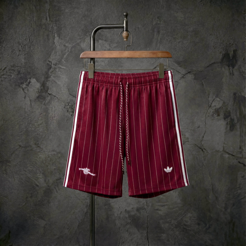 Arsenal x adidas Originals red striped shorts, sizes S-XXL
