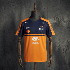 McLaren F1 Team Fan Edition Orange Navy Tee, Formula 1 Motorsport Casual T-Shirt S-5XL