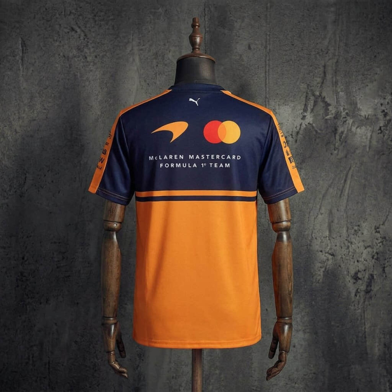 McLaren F1 Team Fan Edition Orange Navy Tee, Formula 1 Motorsport Casual T-Shirt S-5XL