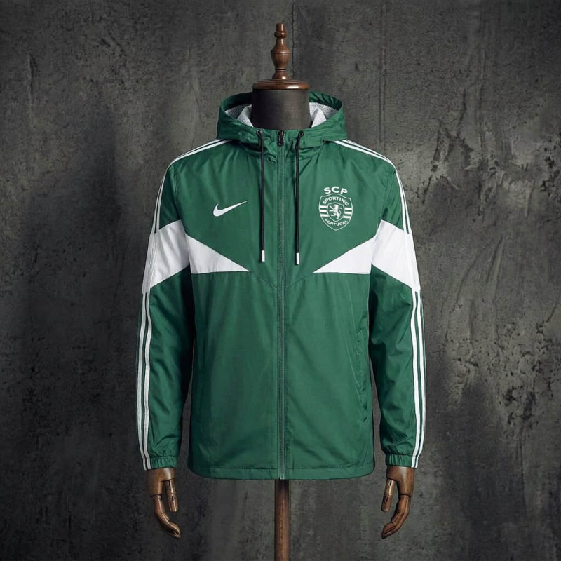 Sporting CP Green White Nike Hooded Windbreaker Jacket Sizes S-XXL