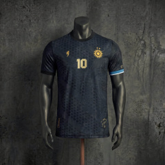 Player Version Argentina National Team No.10 Messi Special Edition Black Gold Football Jersey S-XXL