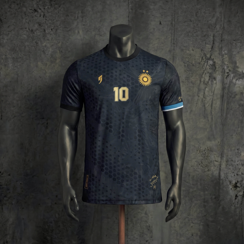 Player Version Argentina National Team No.10 Messi Special Edition Black Gold Football Jersey S-XXL