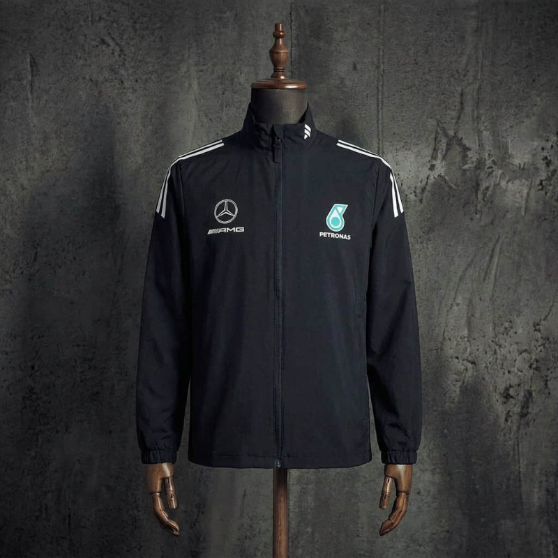 Mercedes AMG Petronas F1 Team Jacket Black Formula 1 Windbreaker Size S-3XL