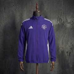 Manchester United Football Track Jacket Purple Adidas Training Top Size S-XXL