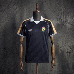 Real Madrid x Adidas Originals Retro Icon Jersey Black Gold Football Shirt S-XXL