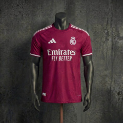 Real Madrid 2026-27 Away Player Version Jersey Burgundy Football Shirt S-XXL