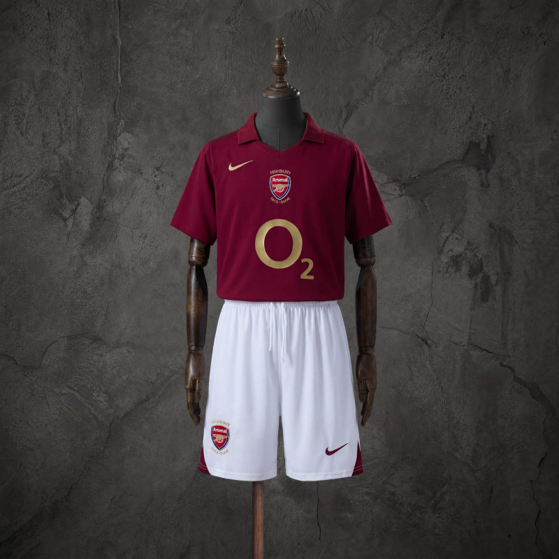 Retro Kids Kit Arsenal 05-06 Home Jersey Size 16-28