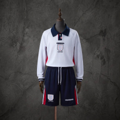 Retro Kids Kit England 1998 Home Long-Sleeved Jersey Size 16-28