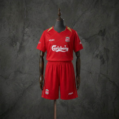 Retro Kids Kit Liverpool 05-06 Home Jersey Size 16-28