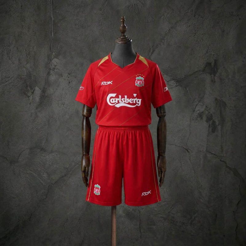 Retro Kids Kit Liverpool 05-06 Home Jersey Size 16-28