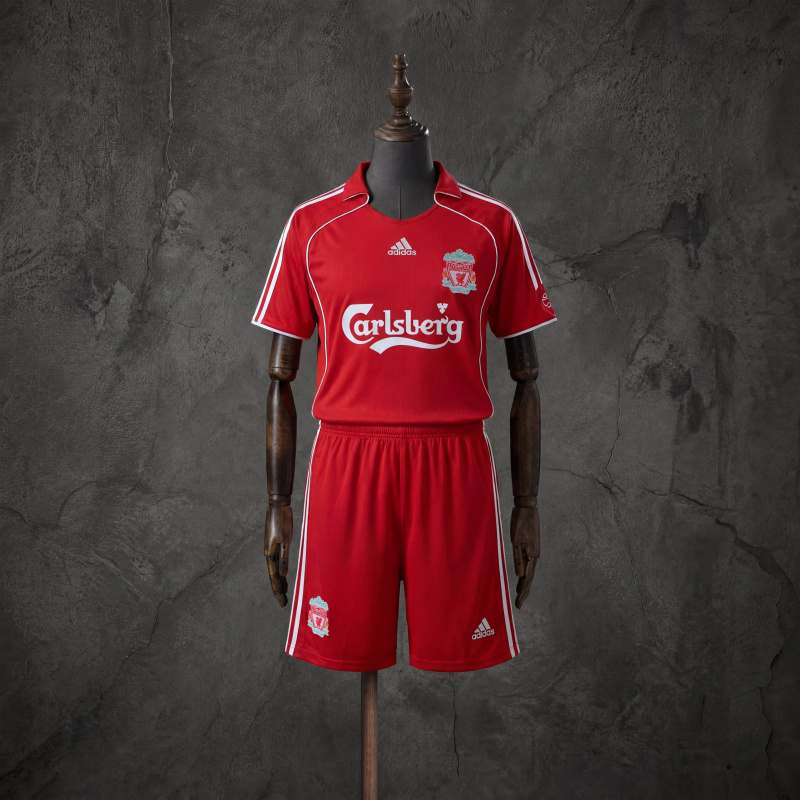 Retro Kids Kit Liverpool 06-08 Home Jersey Size 16-28