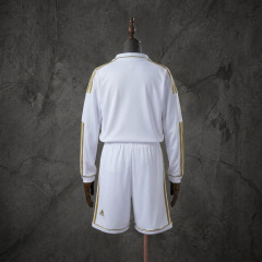 Retro Kids Kit Real Madrid 11-12 Home Long-Sleeve Jersey Size 16-28