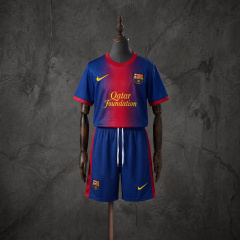 Retro Kids Kit Barcelona 12-13 Home Jersey Size 16-28