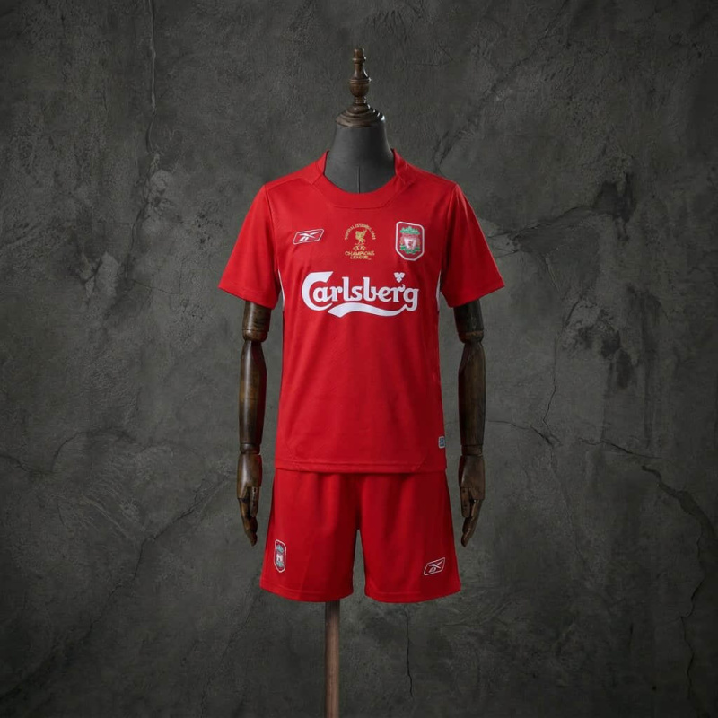 Retro Kids Kit Liverpool 04-05 Home Jersey Size 16-28