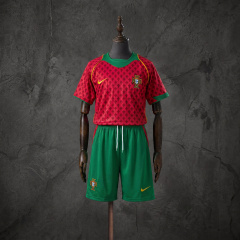 Retro Kids Kit Portugal 2004 Home Jersey Size 16-28