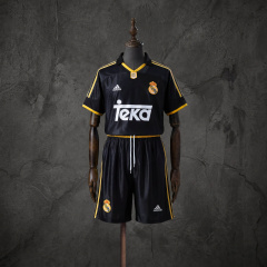 Retro Kids Kit Real Madrid 99-01 Away Jersey Size 16-28