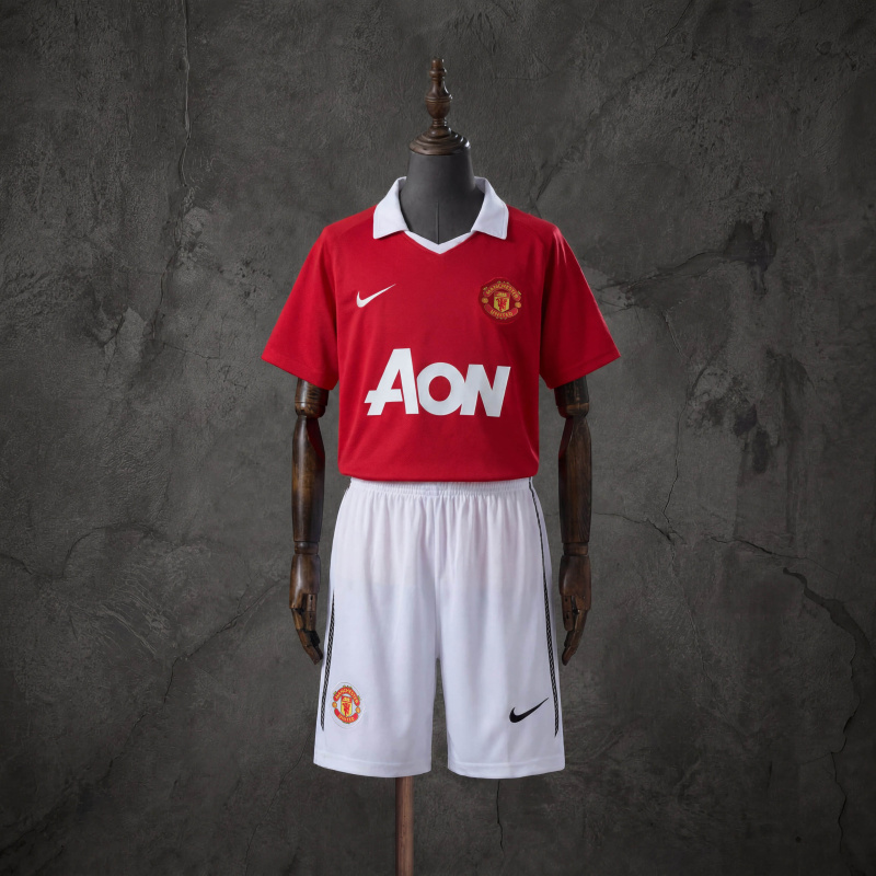 Retro Kids Kit Manchester United 10-11 Home Retro Kids Kit Jersey SIZE 16-28