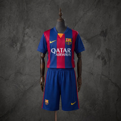 Retro Kids Kit Barcelona 14-15 Home Jersey Size 16-28