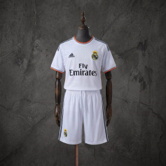 Retro Kids Kit Real Madrid 13-14 Home Jersey Size 16-28