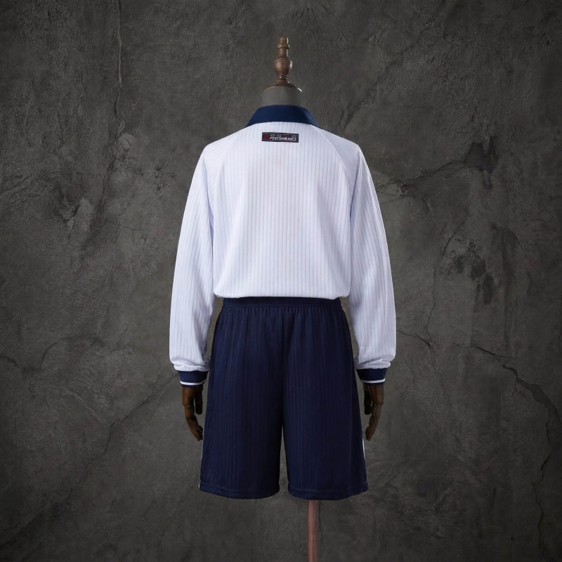 Retro Kids Kit England 1998 Home Long-Sleeved Jersey Size 16-28