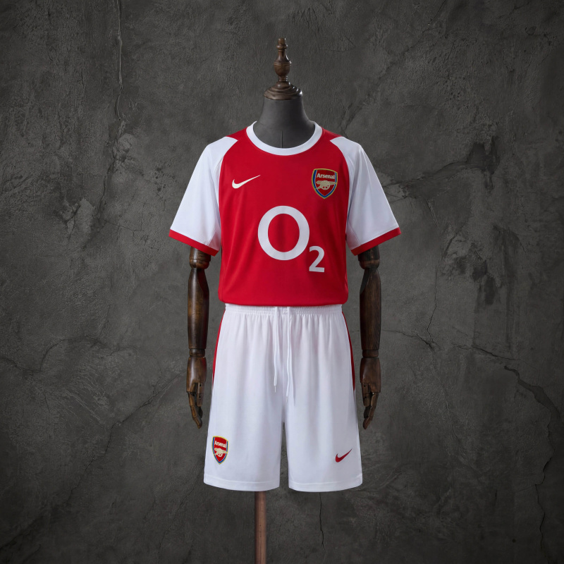 Retro Kids Kit Arsenal 02-04 Home Jersey Size 16-28