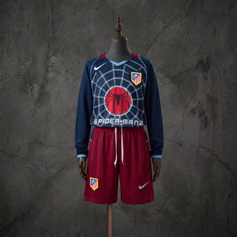 Retro Kids Kit Atletico Madrid 04-05 Away Long-Sleeve SIZE 16-28