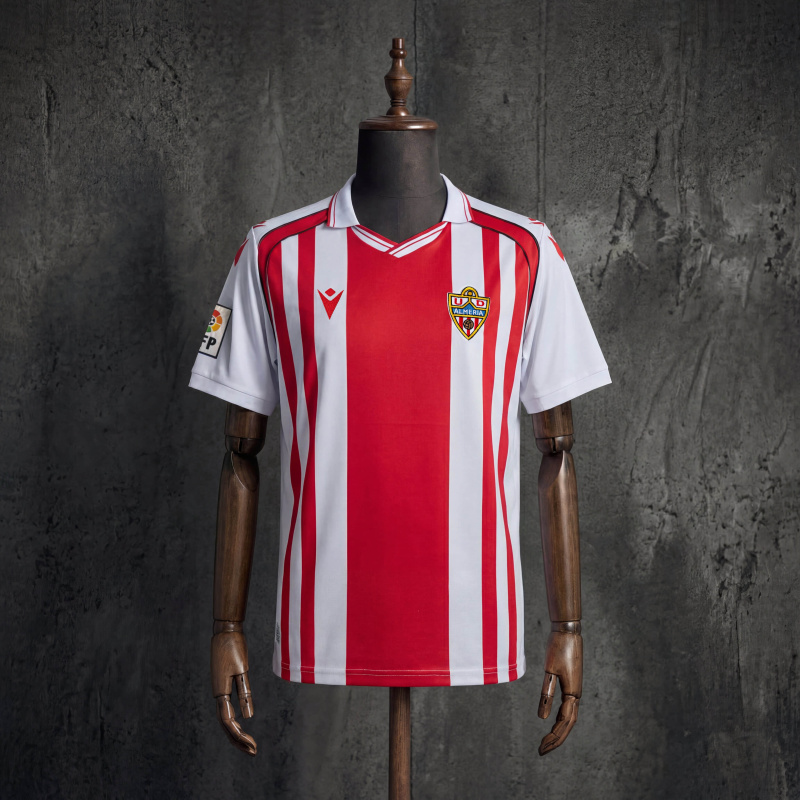 UD Almeria Retro Home Jersey Macron Red White Striped Football Shirt Size S-XXL