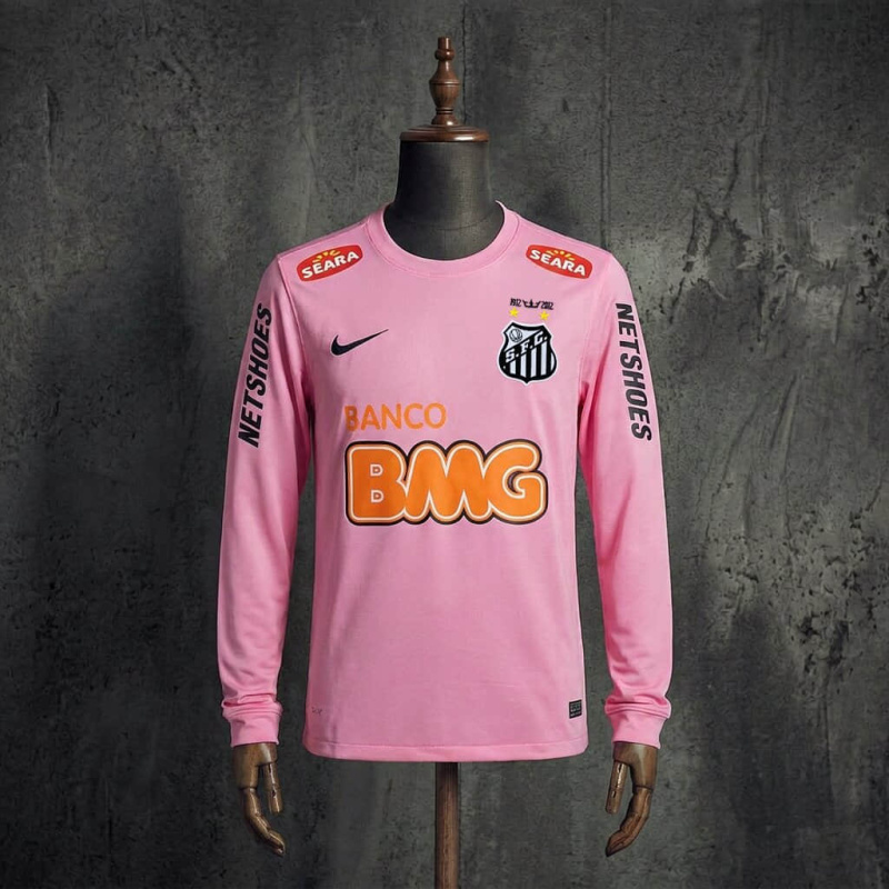 Santos FC 201213 Pink Retro Long Sleeve Football Jersey Neymar Jr