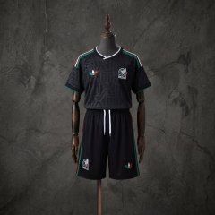 Mexico 2026 Away Kids Fan Kit Adidas Black Trefoil Football Jersey Shorts Set Sizes 16-28