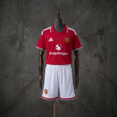 Manchester United 2026-27 Home Kids Fan Kit Adidas Red Football Jersey Shorts Set Sizes 16-28
