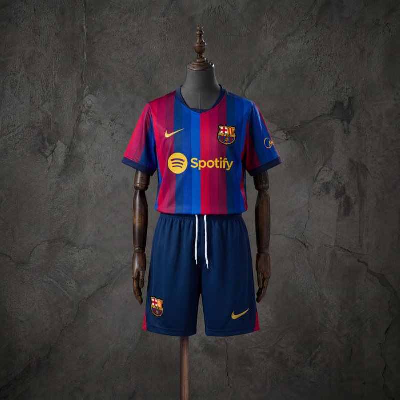 FC Barcelona 2026-27 Home Kids Fan Kit Nike Blaugrana Football Jersey Shorts Set Sizes 16-28