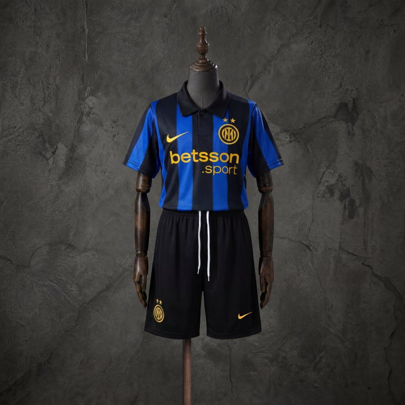 Inter Milan 2026-27 Home Kids Fan Kit Nike Blue Black Football Jersey Shorts Set Sizes 16-28