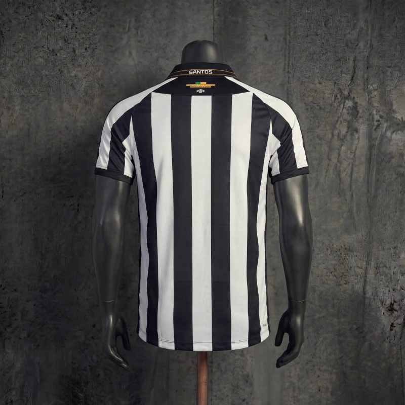 2026 Santos FC Black White Vertical Striped Player Version Soccer Jersey Umbro Match Shirt S-XXL