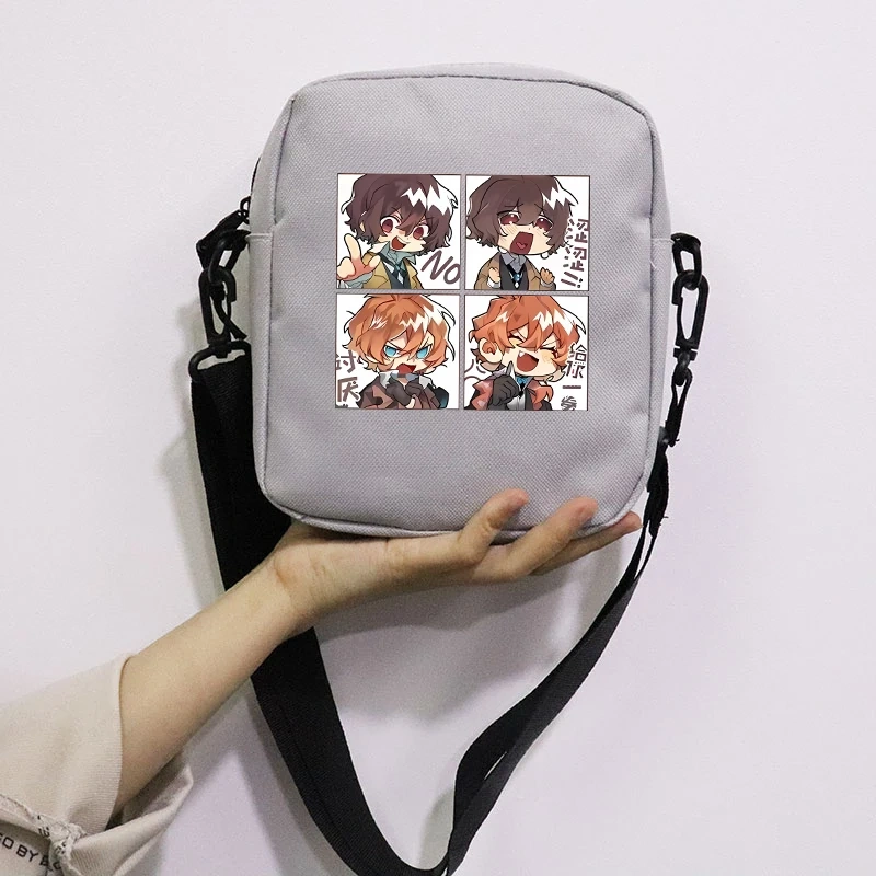 Anime Stray Dogs Printing School Bag Peripheral Oblique Bag Small Square Bag One Shoulder Oblique Backpack for Boy and Girls