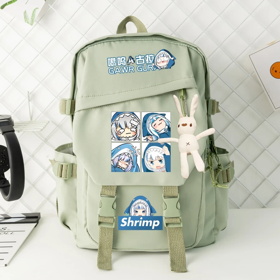Anime Vtuber Hololive Gawr Gura Backpack Casual Women Men Backpack Teenage Girl Boys School Bag Bag Pack Travel Bags Mochilas