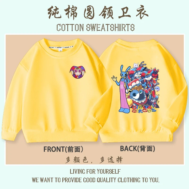 The Amazing Digital Circus Pomni Jax print Sweater Girl Boy Sweatshirts Children Kid Cartoon Hoodies Kid Pullover Cotton Clothes