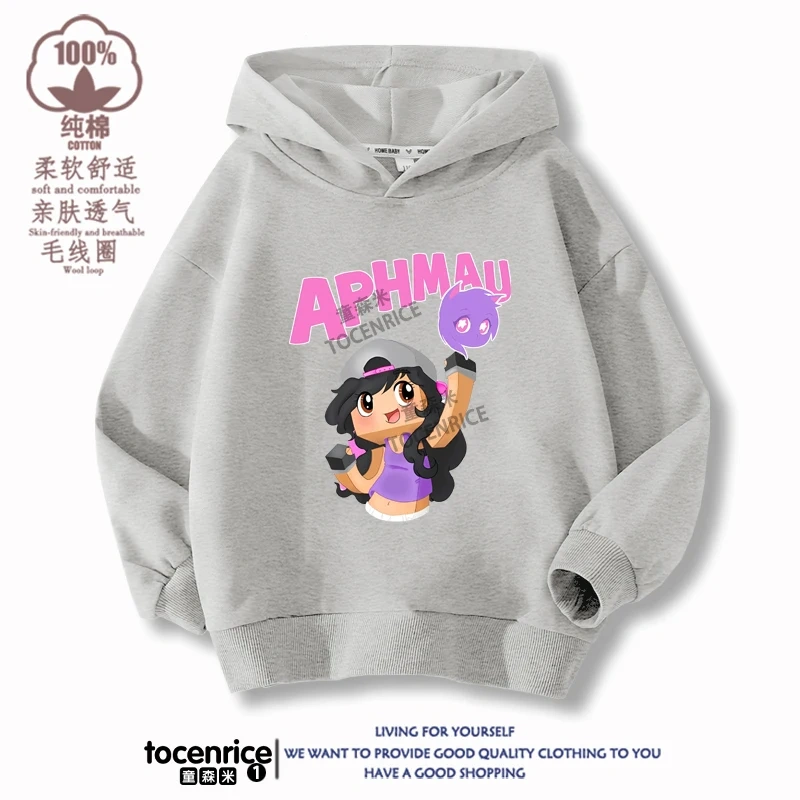 New Cartoon Aphmau Hoodies for Boys Girls Teenager Streetwear Children 2D Print Hoodie Sweatshirts Kids Pullover Tops Sudaderas